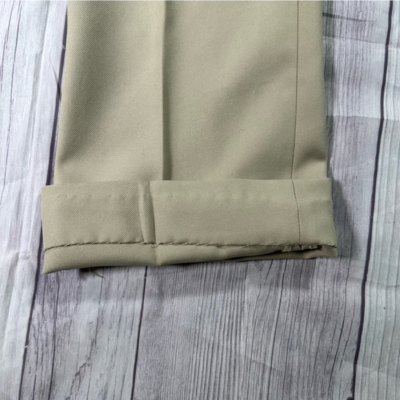 70s Vintage 100% Polyester College Town Women’s Boot Cut Tan Zip Up Pants - Picture 6 of 7